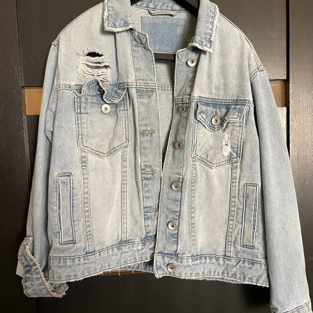 XS Cotton On Distressed Denim Jacket